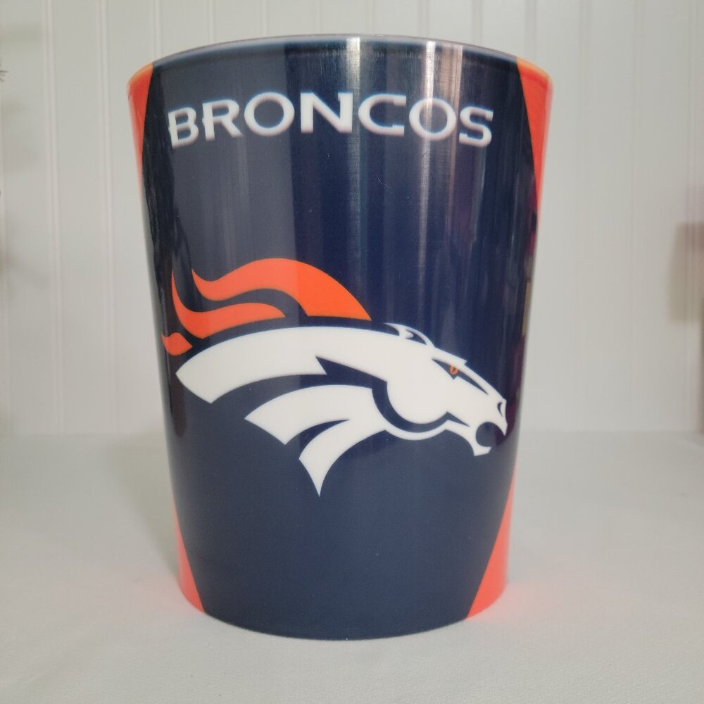 Vtg Denver Broncos NFL Football Man Cave Plastic Thermo-Serv USA Trashcan Bin